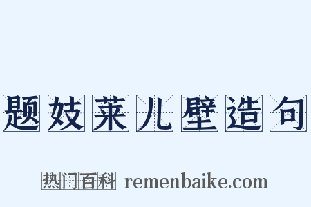 题妓莱儿壁造句是什么意思的图片